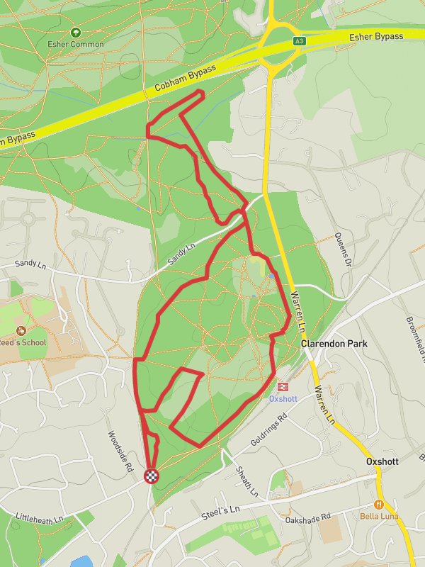 Oxshott Heath Loop mobile static map