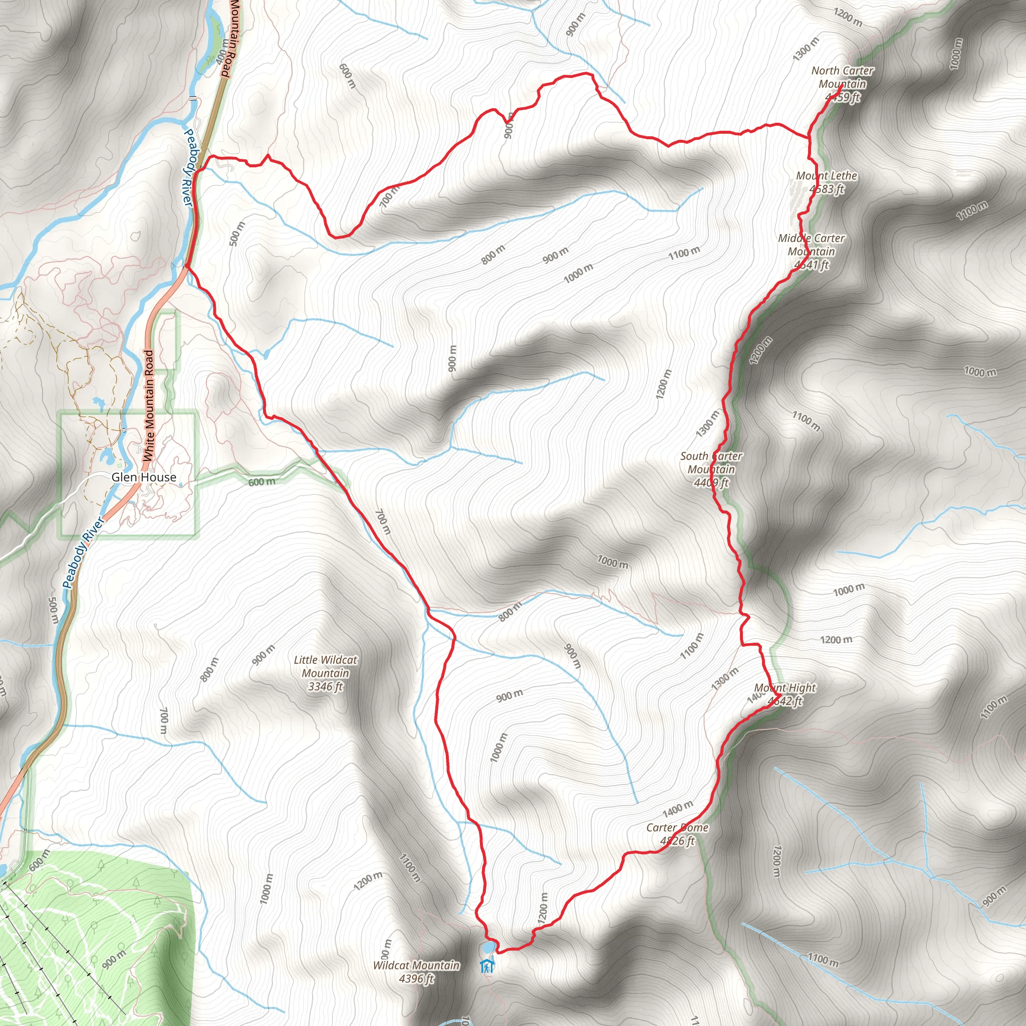 Carter Dome Loop via Nineteen Mile Brook Trail mobile static map