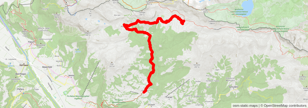 Prättigauer Höhenweg stage 2 Map