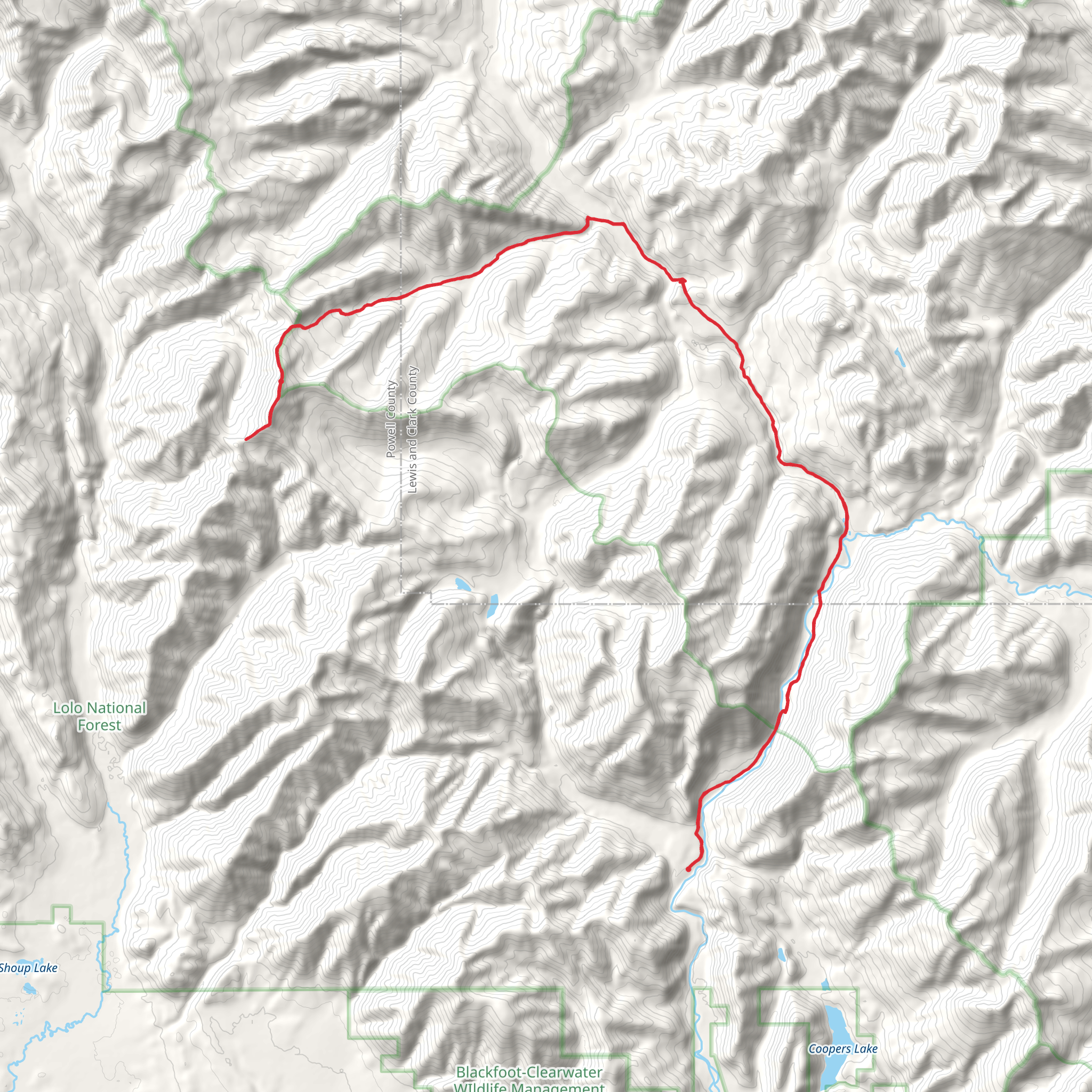 Omar Mountain via Dwight Creek and North Fork Trail mobile static map