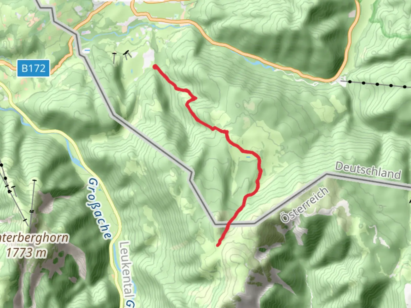 An image depicting the trail Gletscherblick and Almgenuss Walk and its surrounding area.