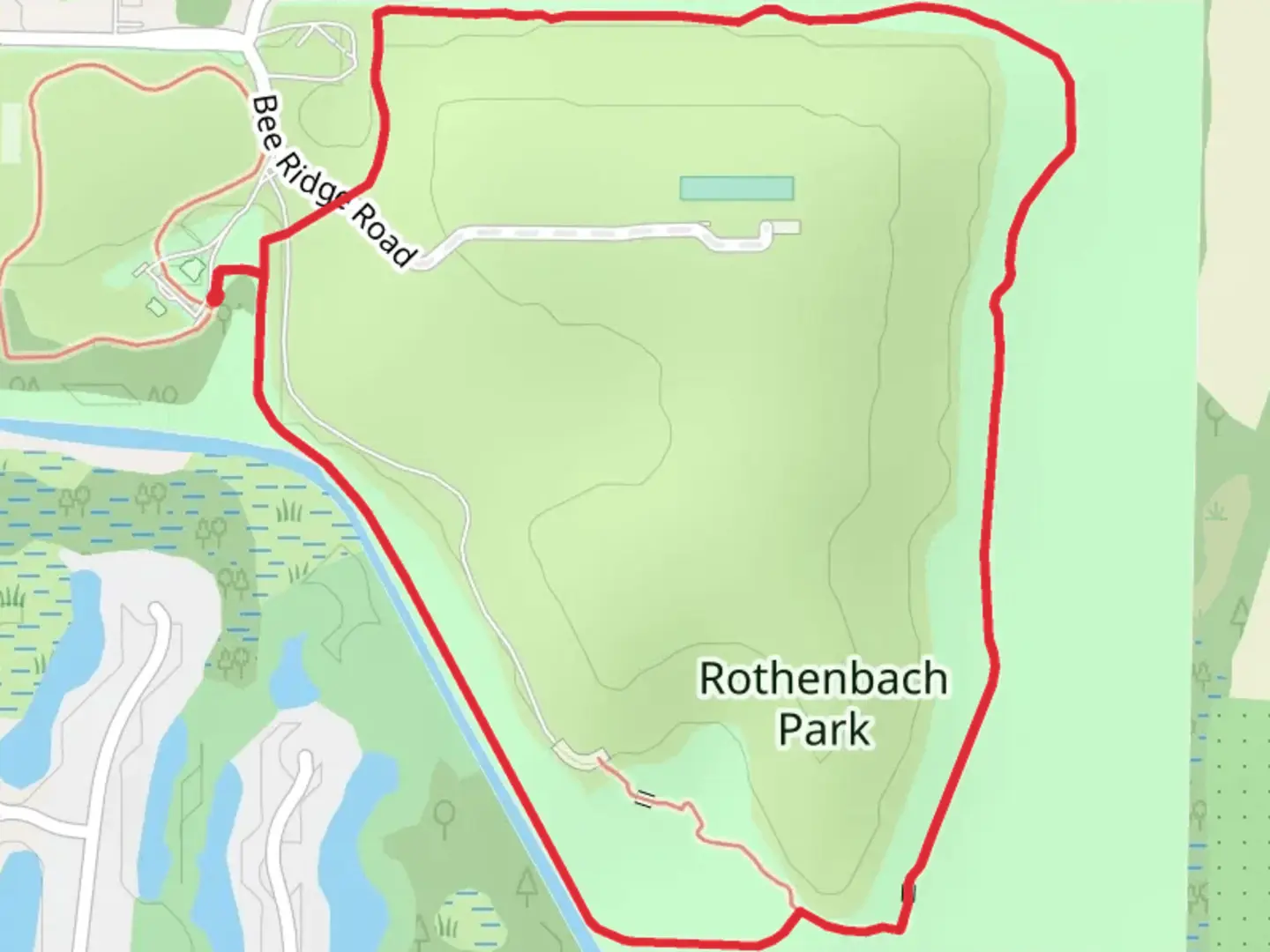 An image depicting the trail Rothenbach Park Loop and its surrounding area.