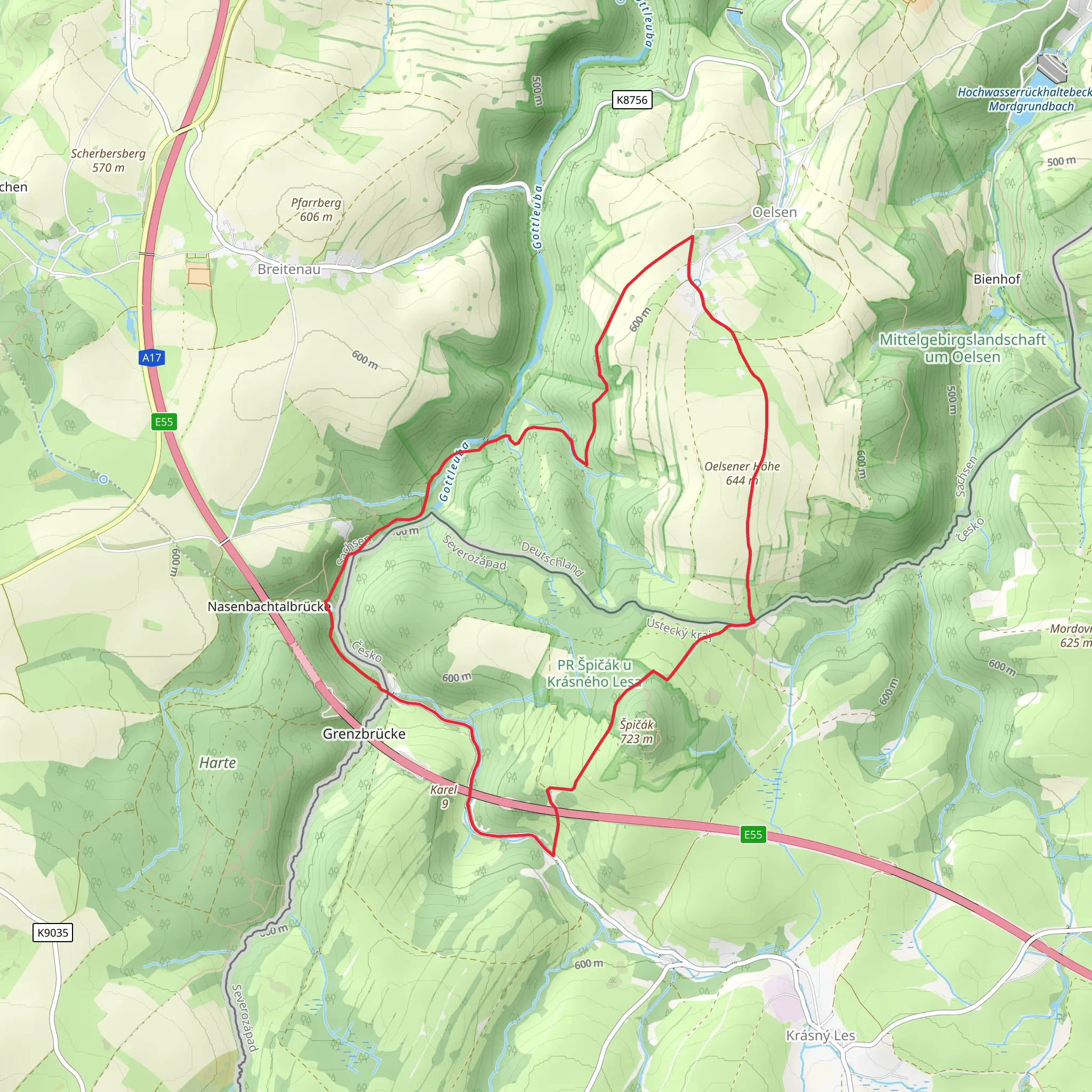Oelsener via Okruh Oelsen - Špičák - Oelsen mobile static map