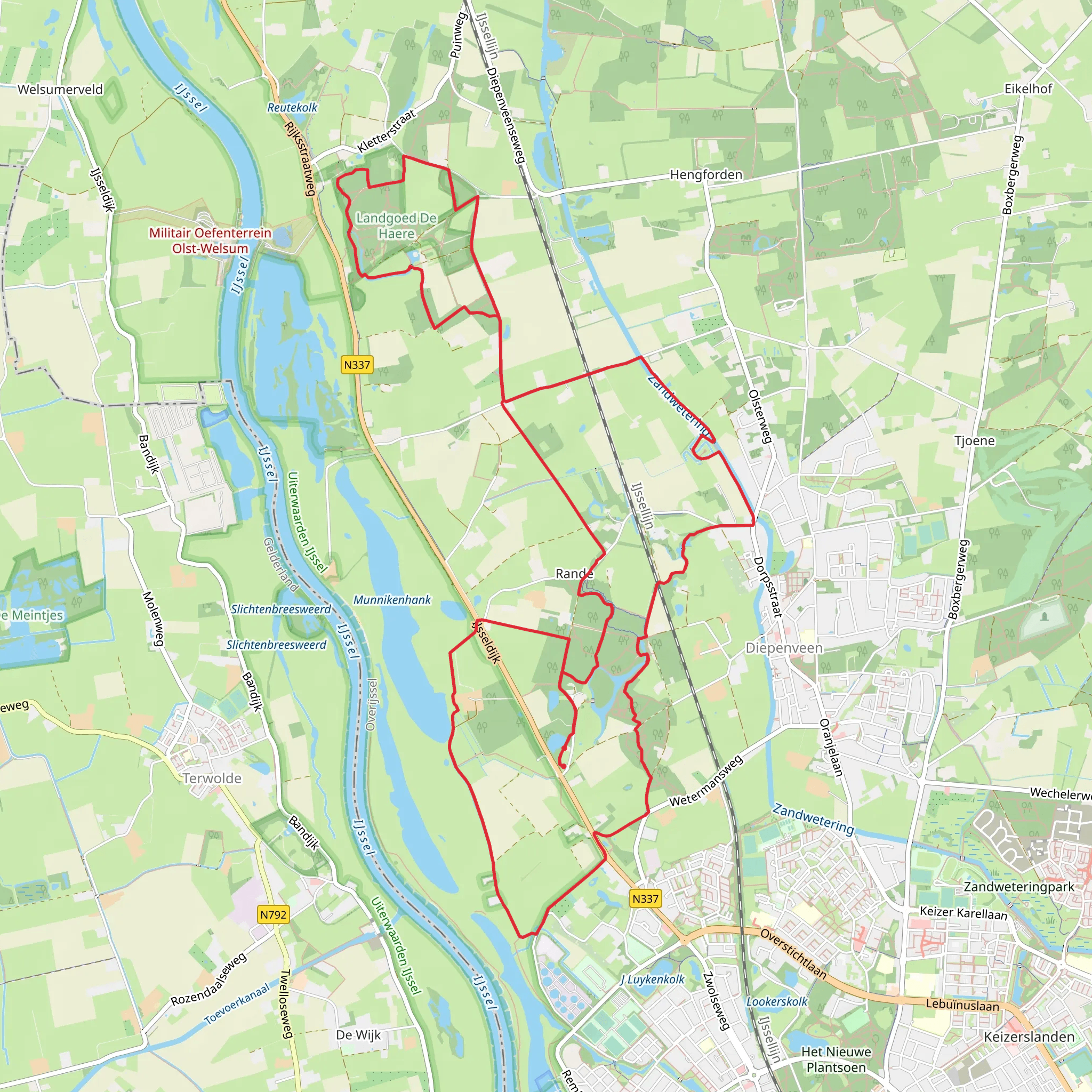 De Haere, Roobrug and Nieuw Doorn Weerth Loop mobile static map