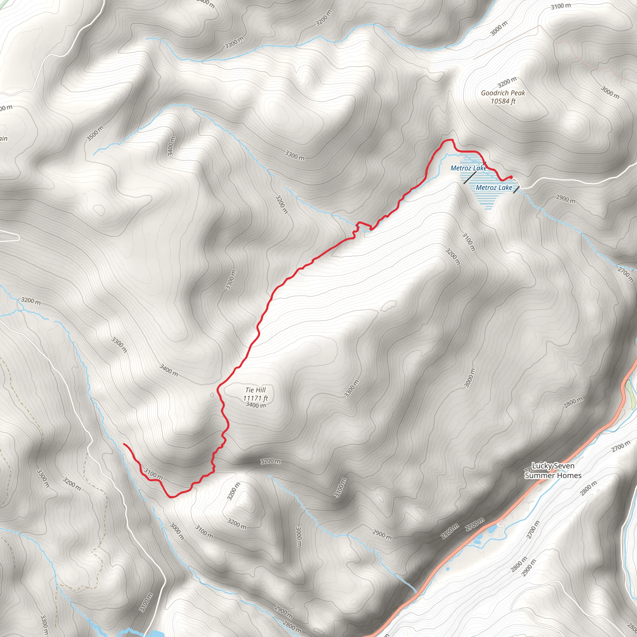 Metroz Lake and Tie Hill Trail mobile static map