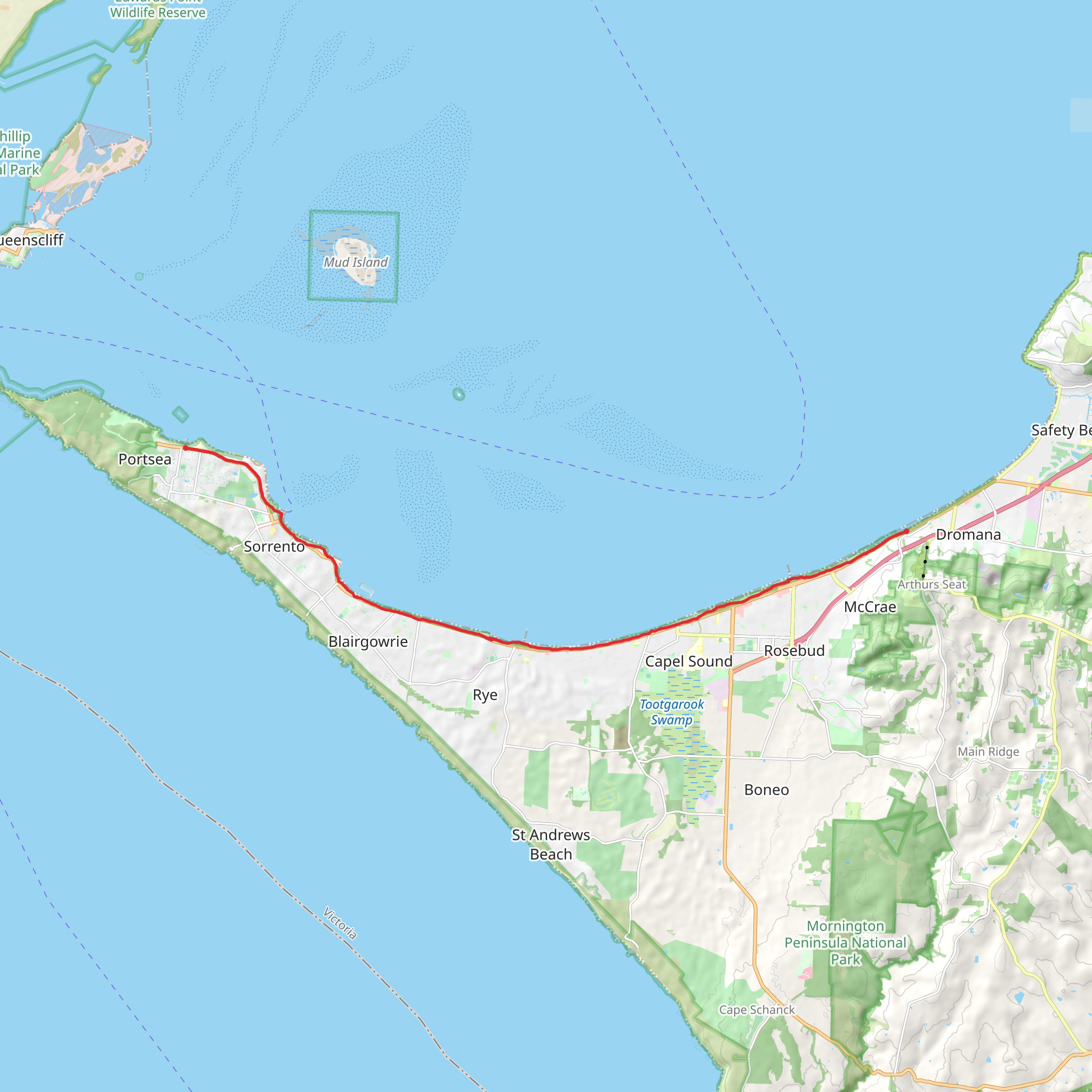 The Bay Trail - Rosebud mobile static map