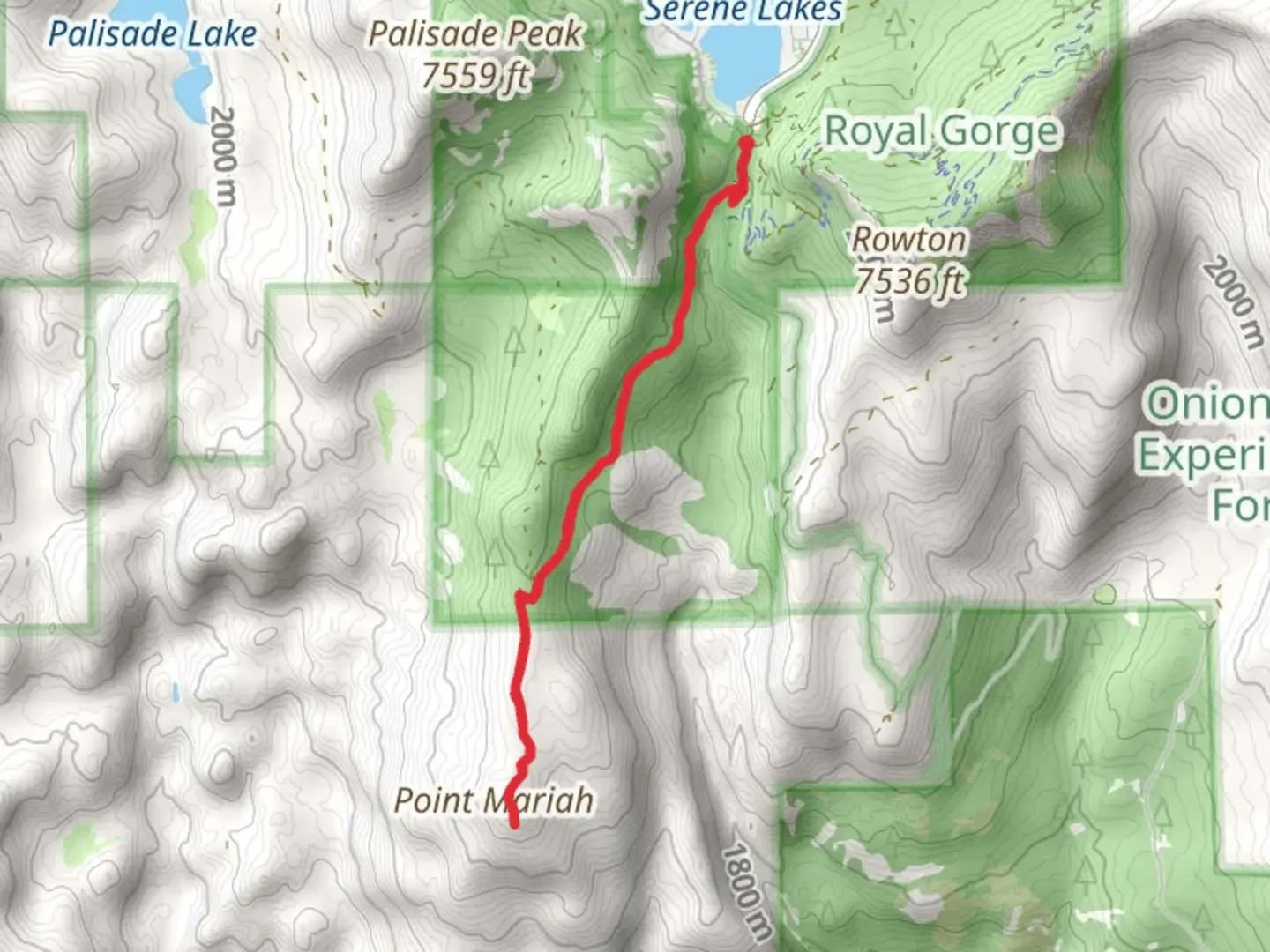 An image depicting the trail Point Mariah and its surrounding area.