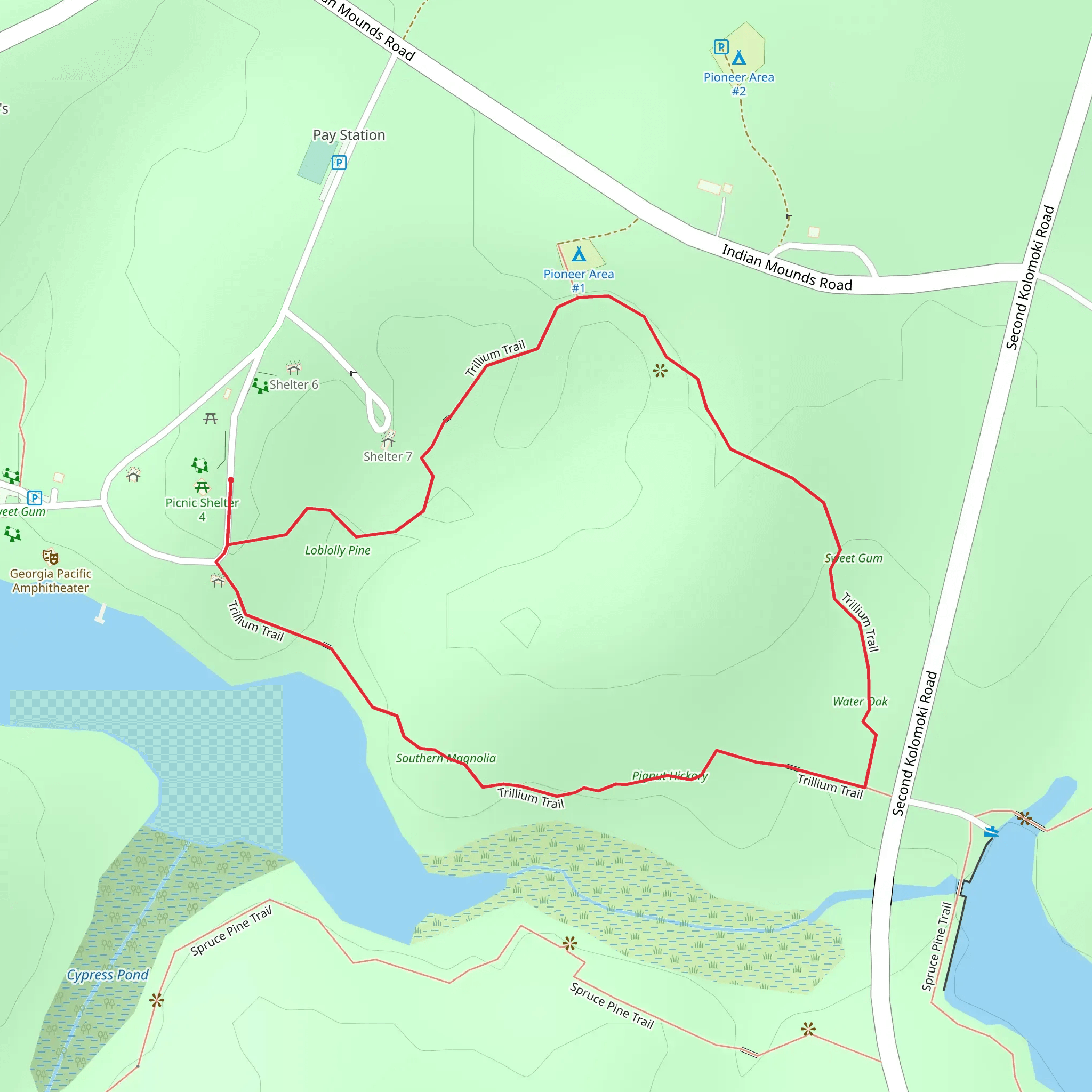 Trillium Loop Trail mobile static map