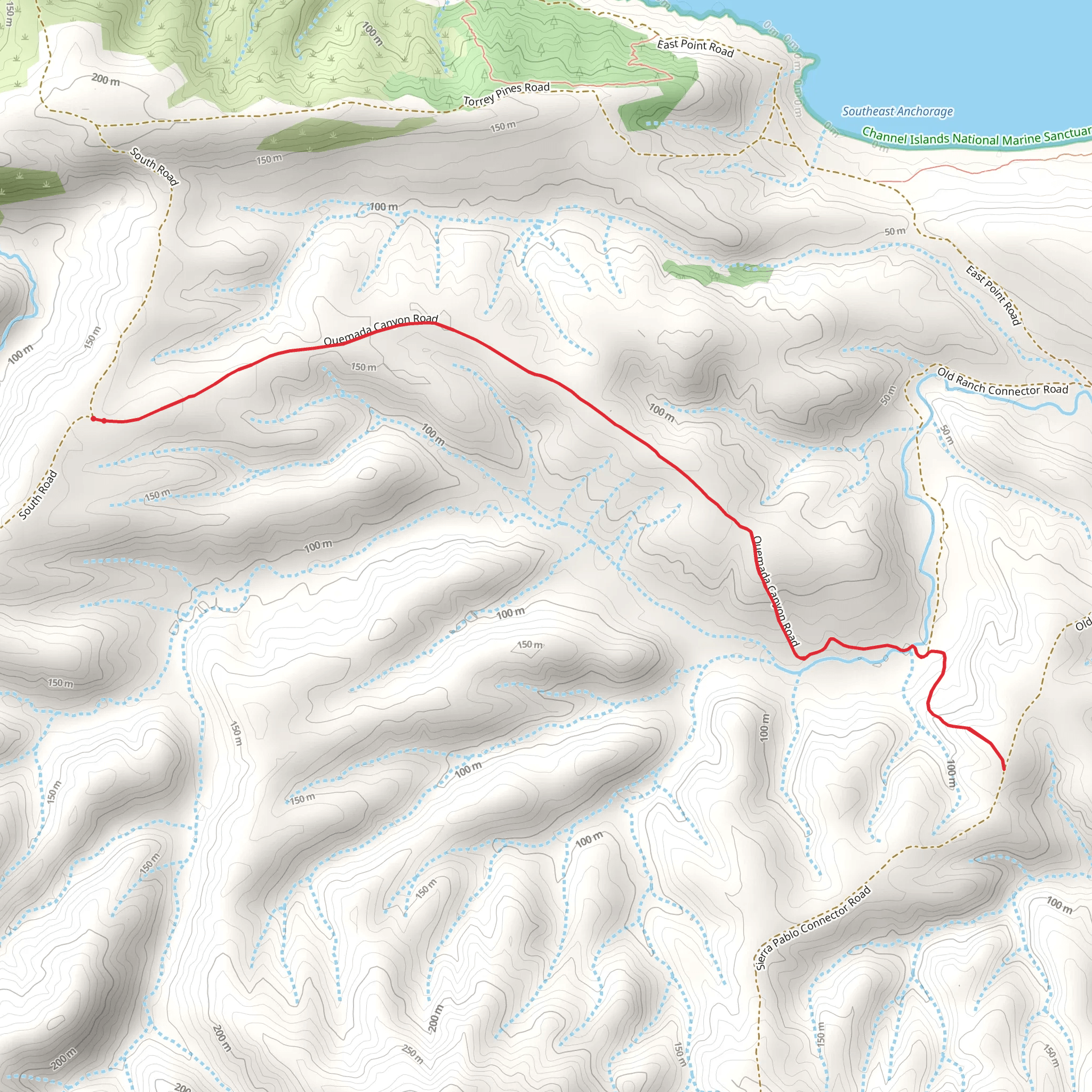 Quemada Canyon Road Trail mobile static map