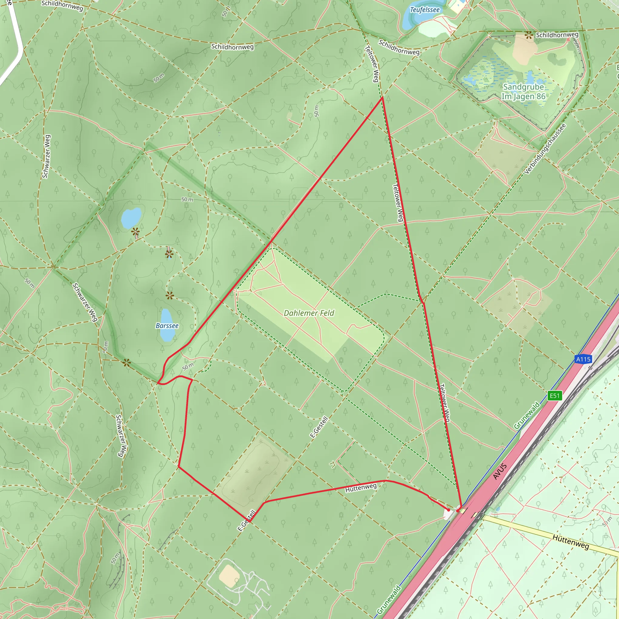 Hüttenweg Loop mobile static map