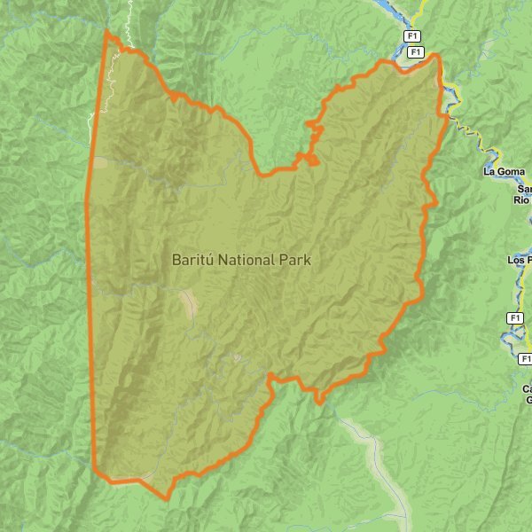 Baritú National Park mobile static map