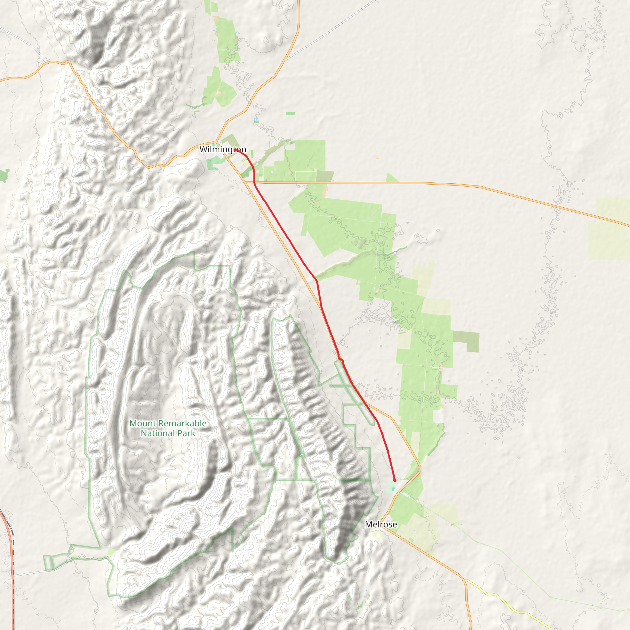 Melrose to Wilmington Walk mobile static map