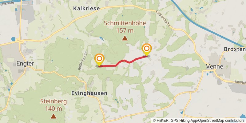 Mühlenweg im Wiehengebirge alt 2 Map