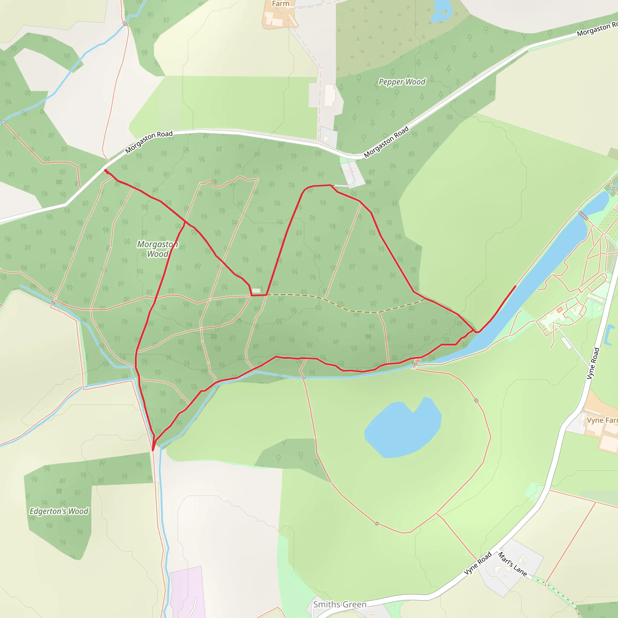 Morgaston Wood Loop mobile static map