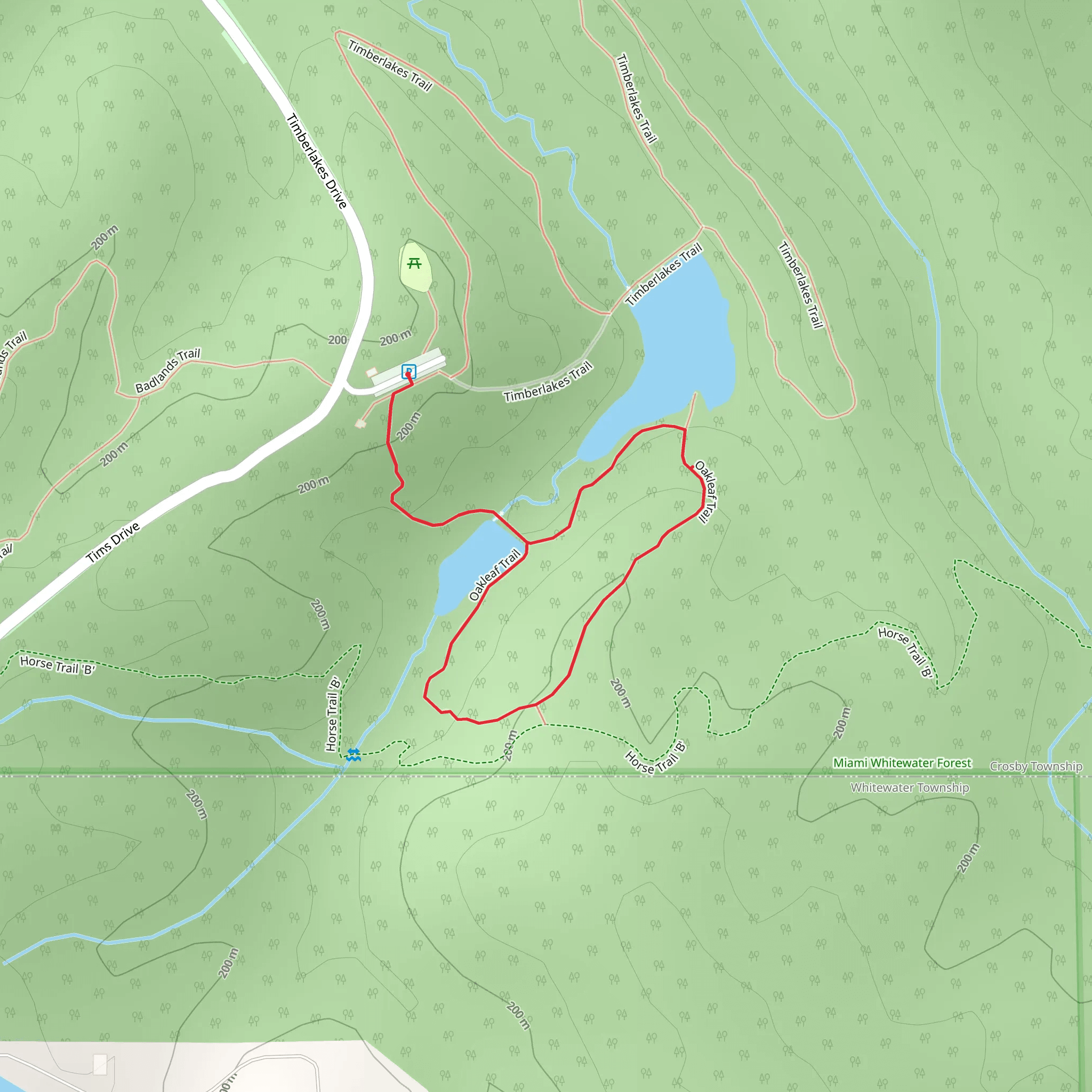 Oakleaf Loop Trail mobile static map