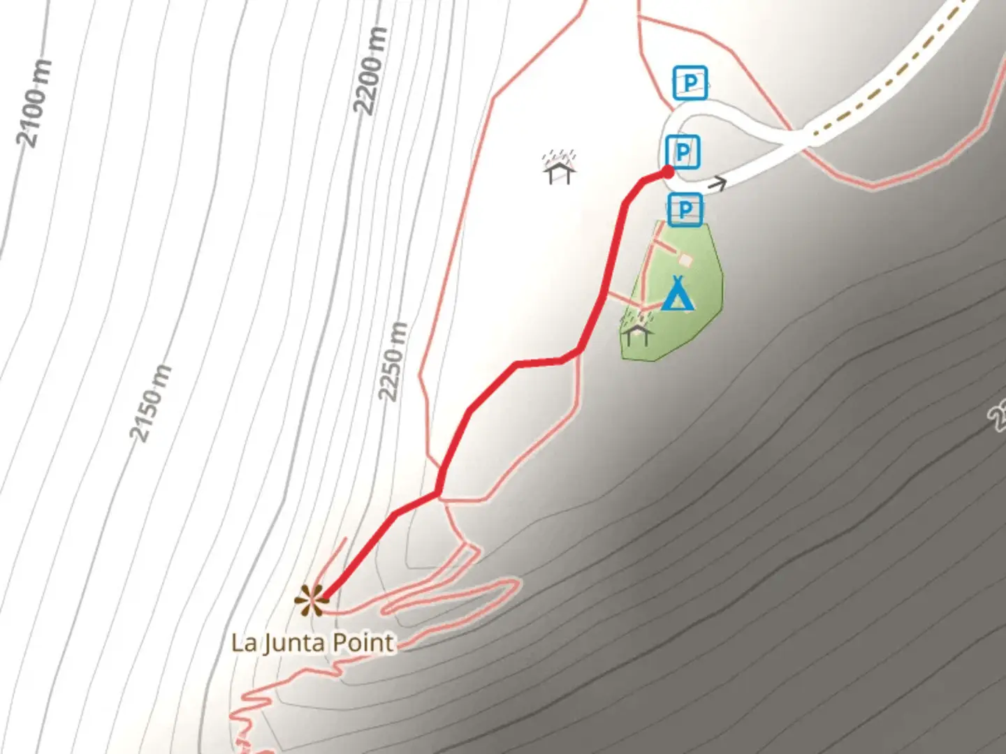 An image depicting the trail La Junta Point Campground and its surrounding area.