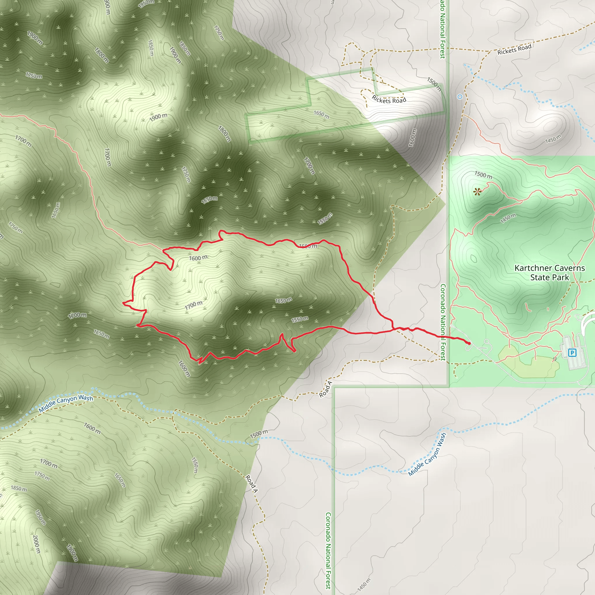 Guindani Loop Trail mobile static map