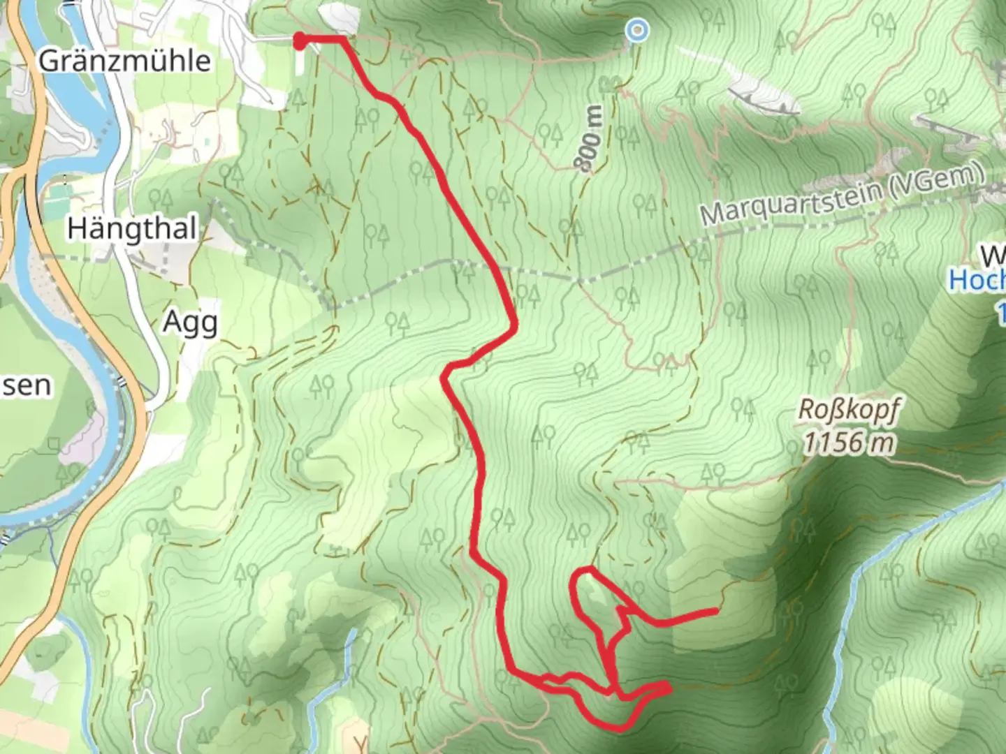 An image depicting the trail Maximiliansweg and Via Alpina Purple Loop and its surrounding area.