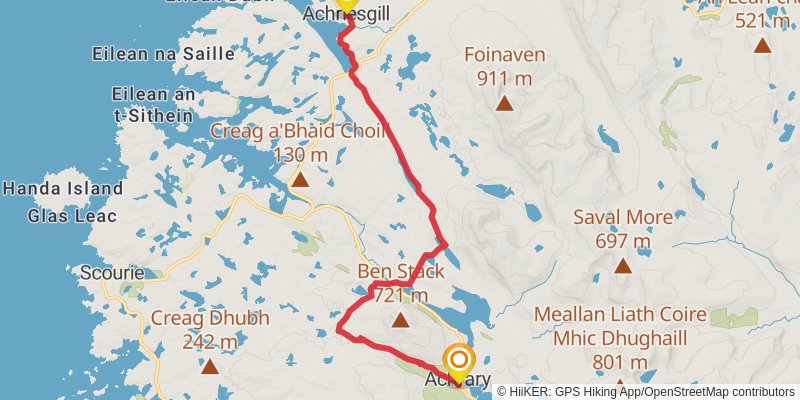Fort William to Cape Wrath Walk stage 18 Map