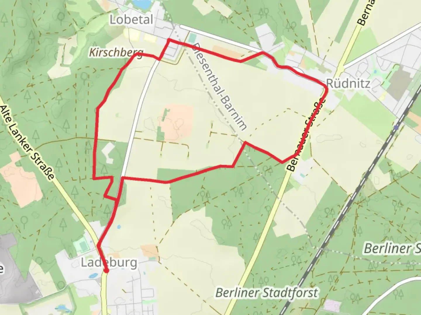 An image depicting the trail Bunker Ladeburg Loop and its surrounding area.