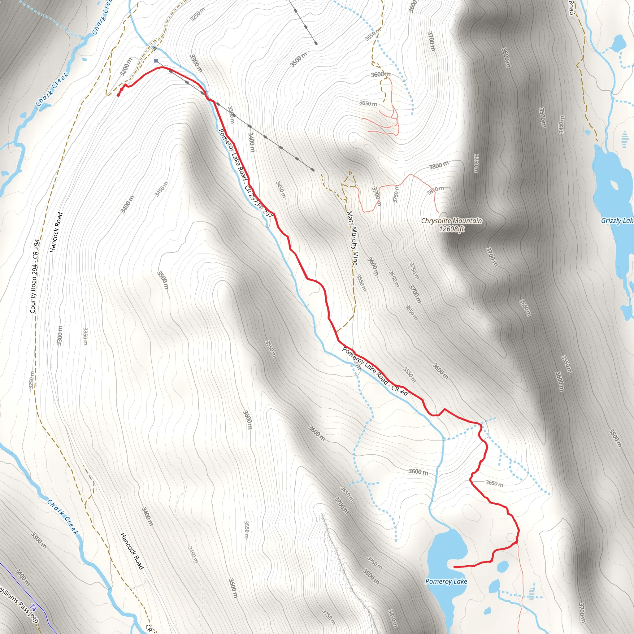 Pomeroy Lake Trail mobile static map