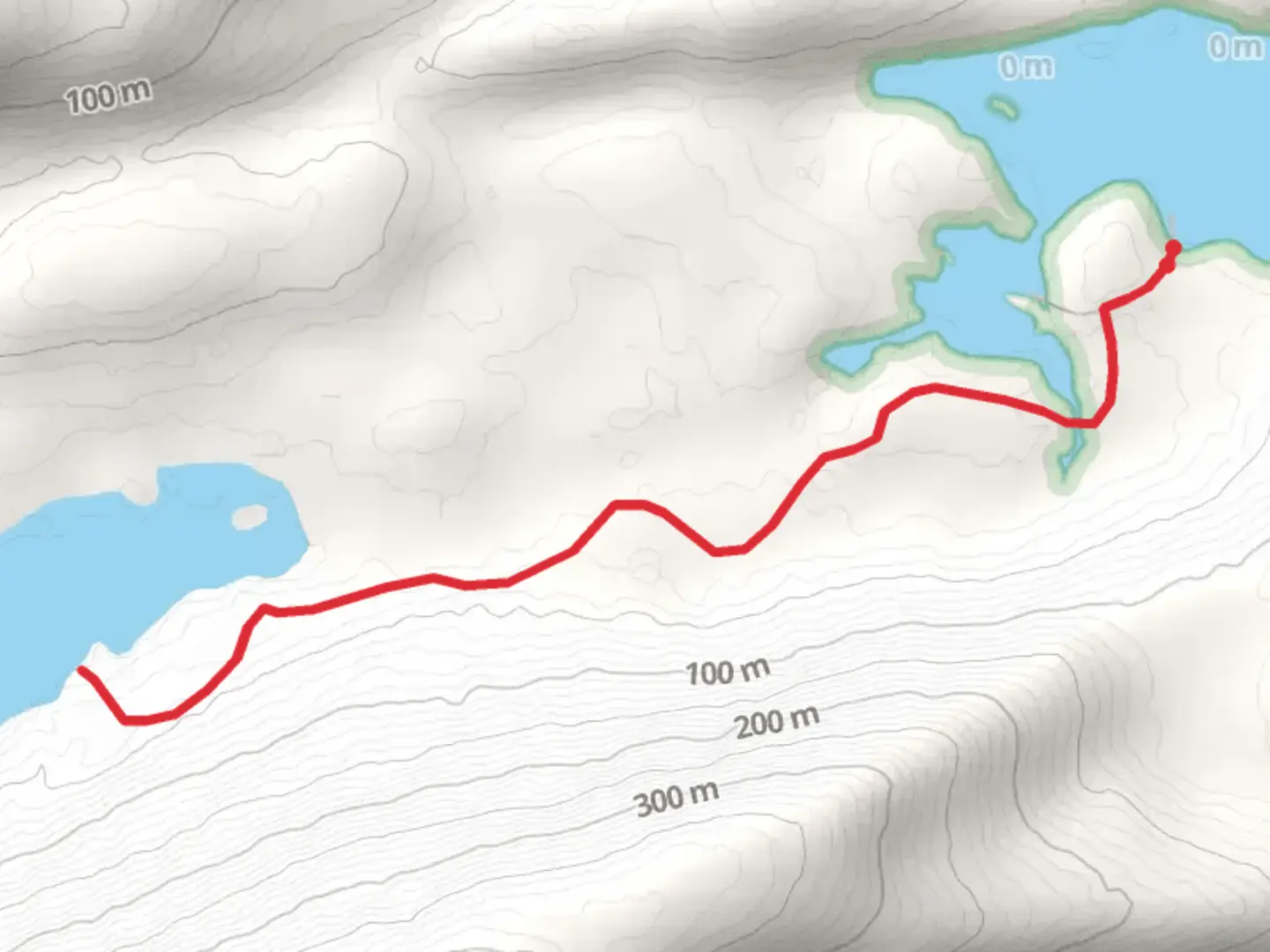 An image depicting the trail Lake Eva Trail and its surrounding area.