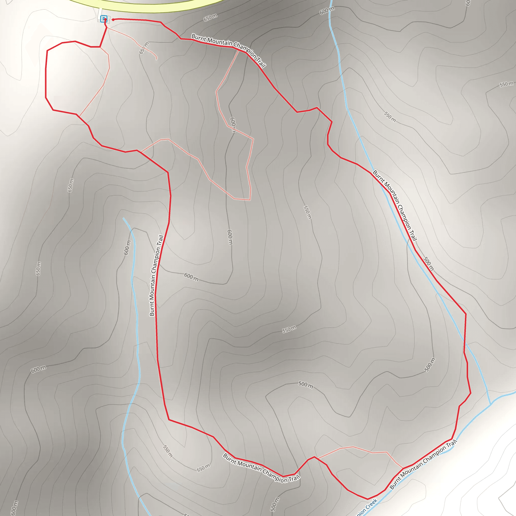 Burnt Mountain Champion Trail mobile static map