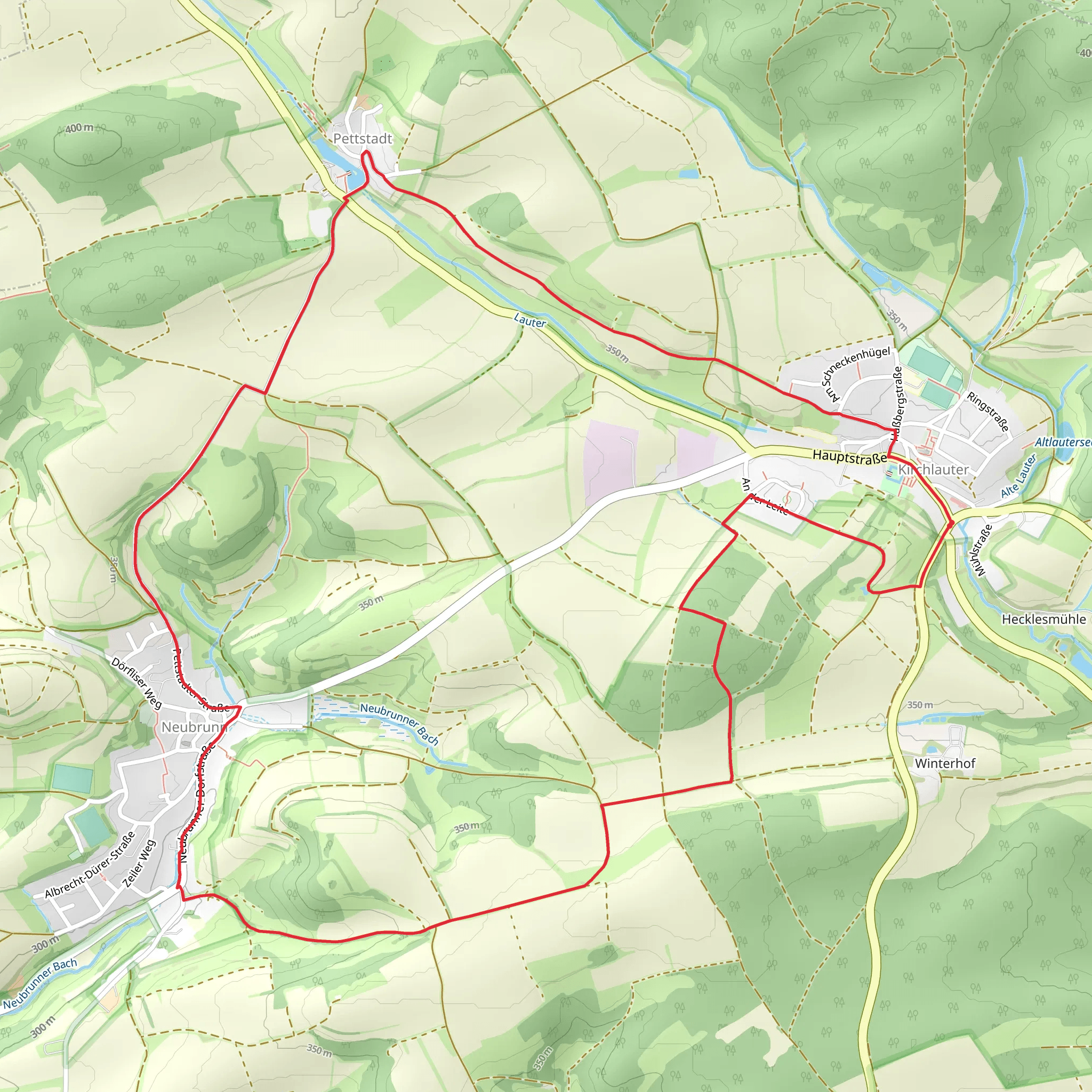 Lauftour and Schmetterling and Fuchs mobile static map