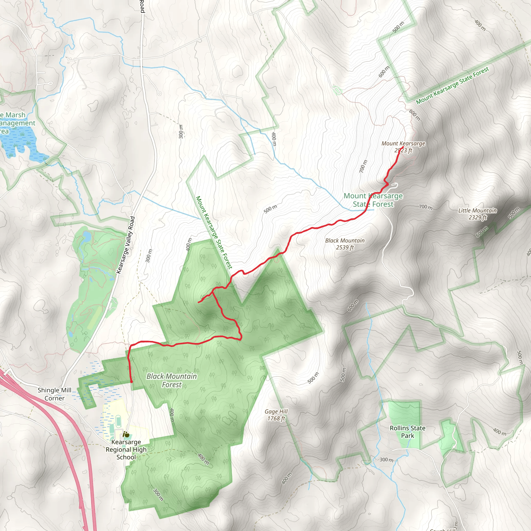 Mount Kearsarge via Lincoln Trail mobile static map