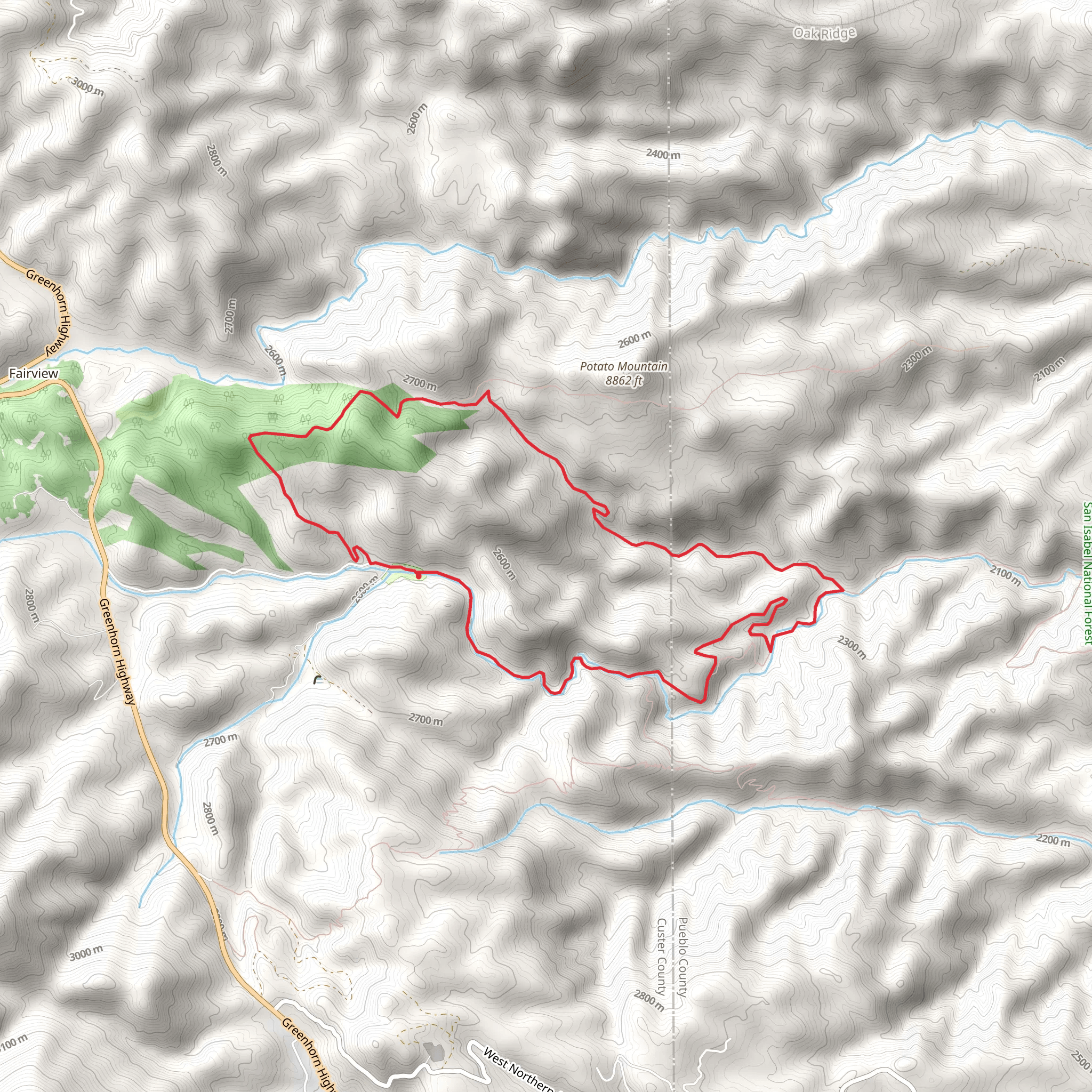 Squirrel Creek and Dome Rock Loop mobile static map