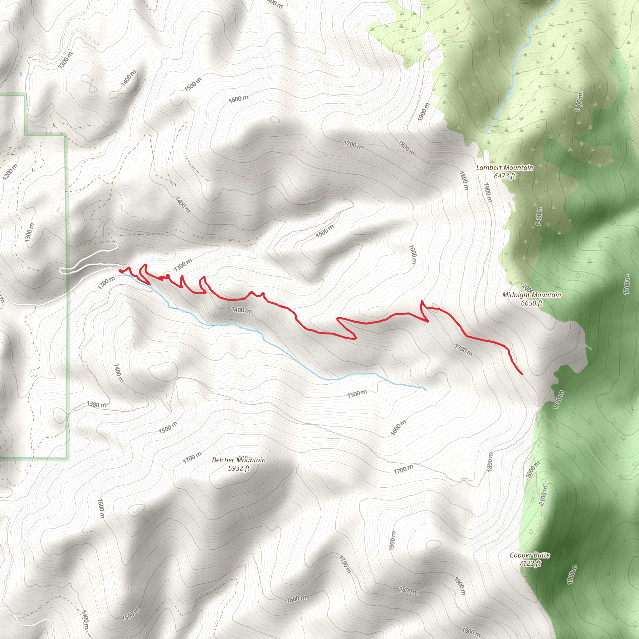 Midnight Ridge Trail mobile static map