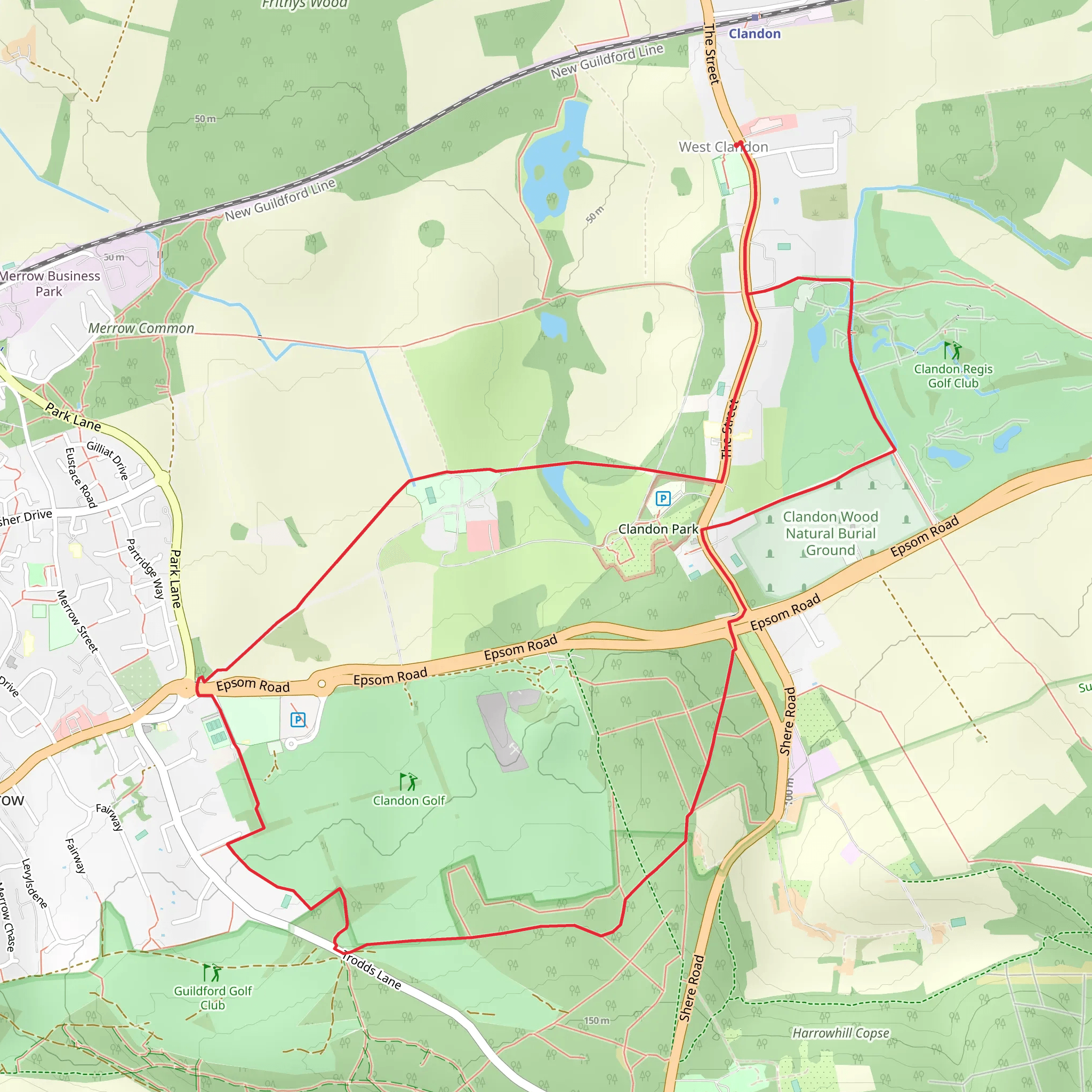 Clandon Park and Clandon Wood Natural Burial Ground mobile static map