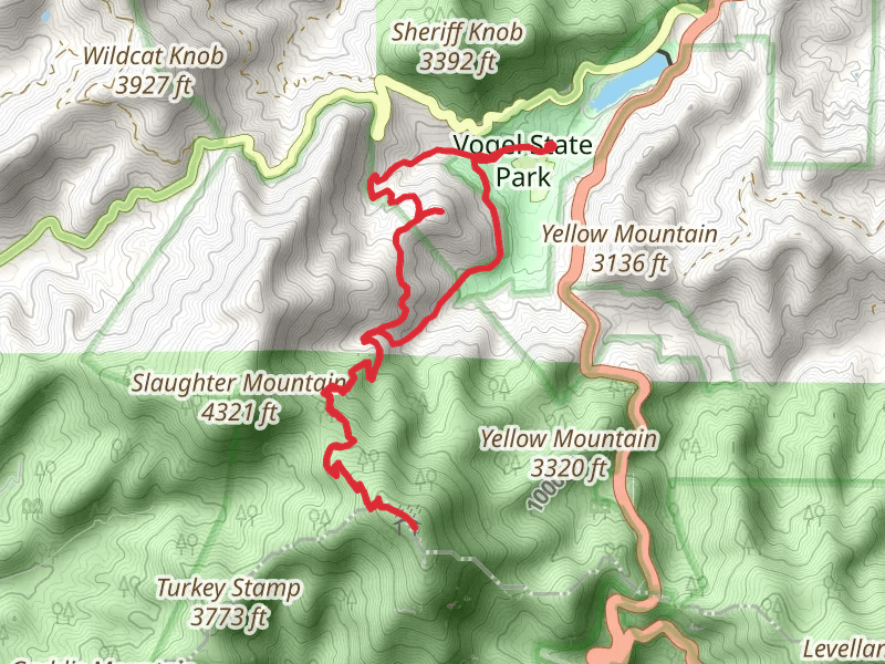 Blood Mountain via Coosa Backcountry Trail and Bear Hair Gap Trail Loop