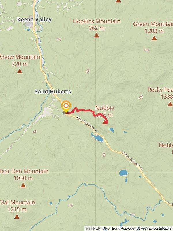 Nubble Summit via Roaring Brook Trail mobile static map
