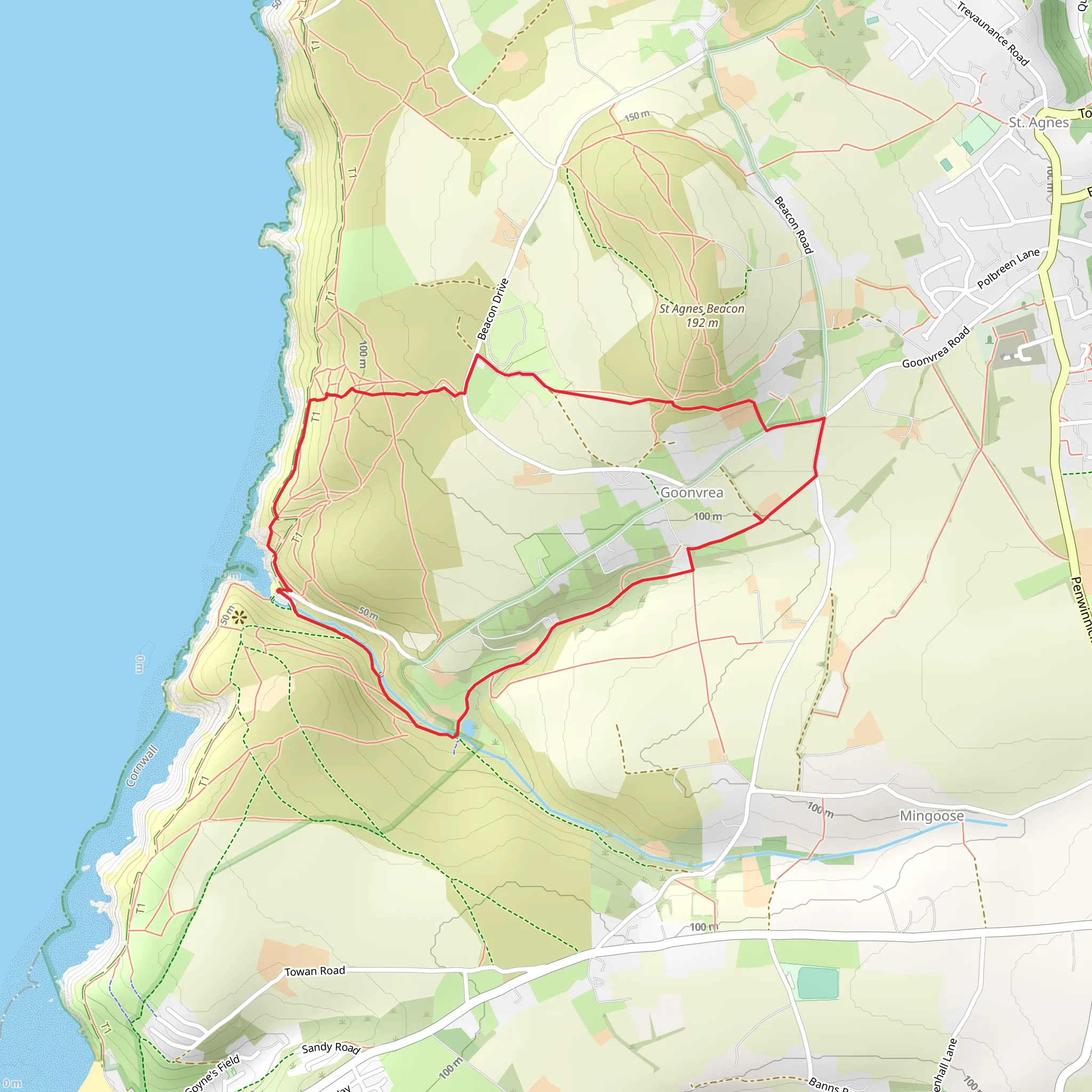 Wheal Coates Walk mobile static map