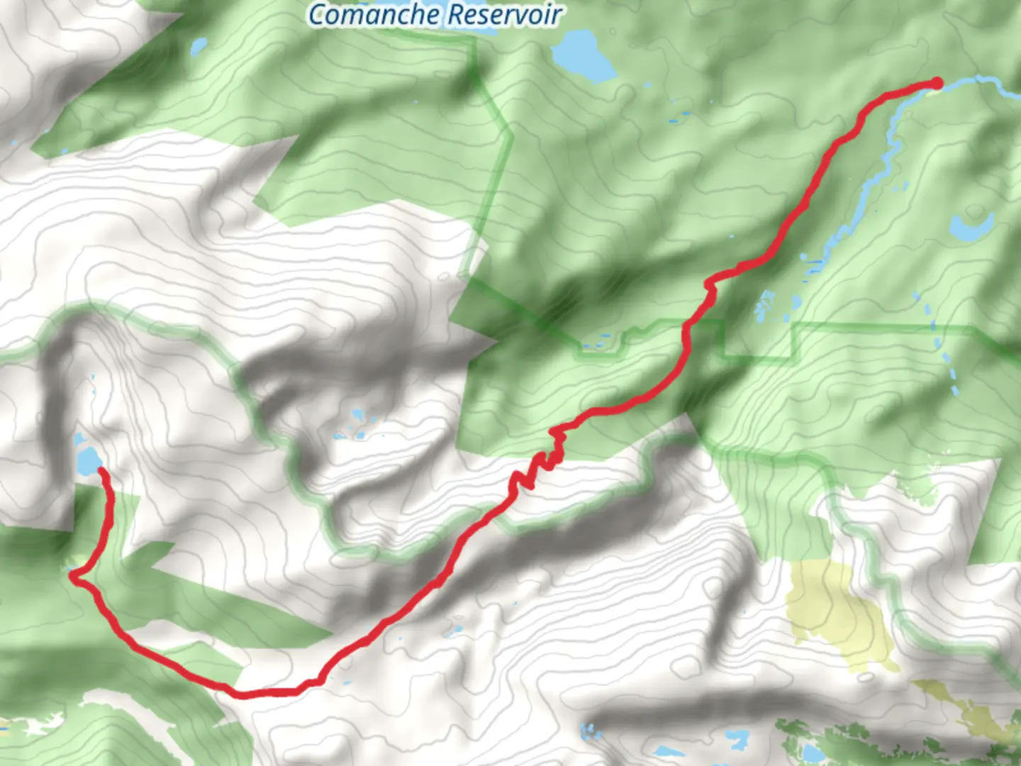 An image depicting the trail Mirror Lake via Emmaline Lake Trail and its surrounding area.