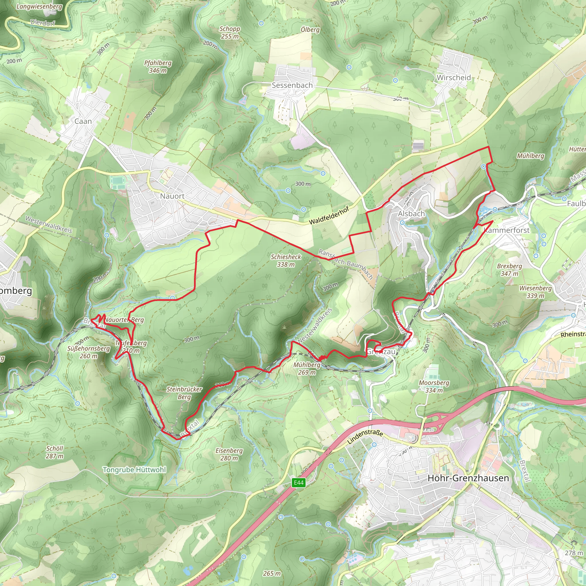Grenzau and Teufelsberg Loop mobile static map