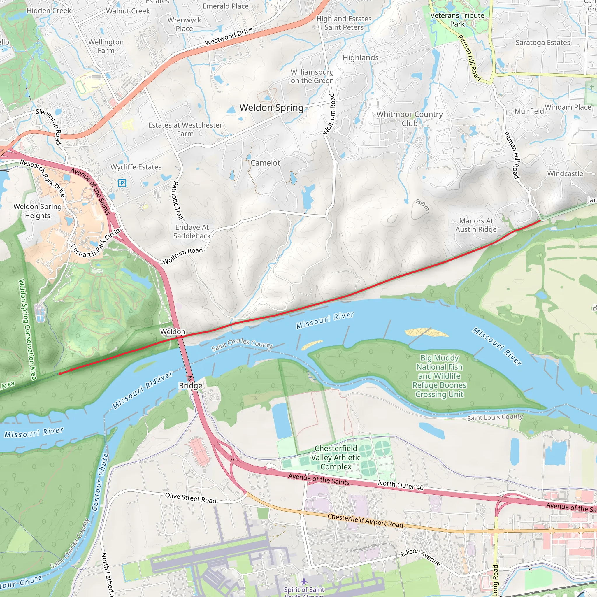 Katy Trail State Park and ADT mobile static map