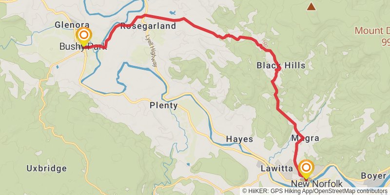 Tasmanian Trail stage 19 Map