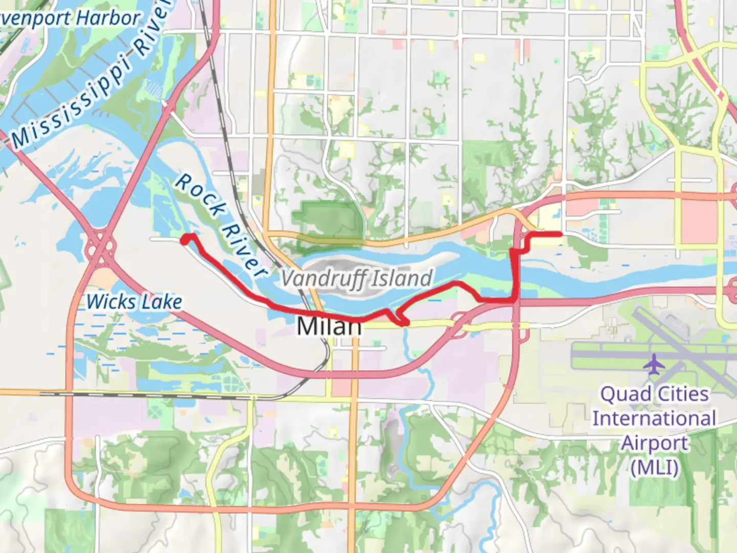An image depicting the trail Hennepin Canal and Rock River Walk and its surrounding area.