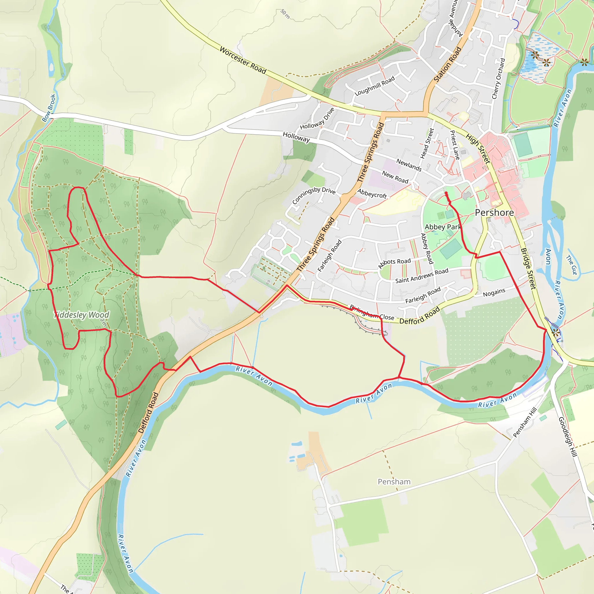 Pershore Loop mobile static map