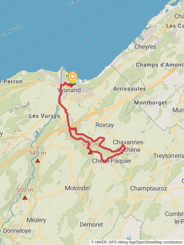 Yvonand - Tour du Vallon des Vaux mobile static map