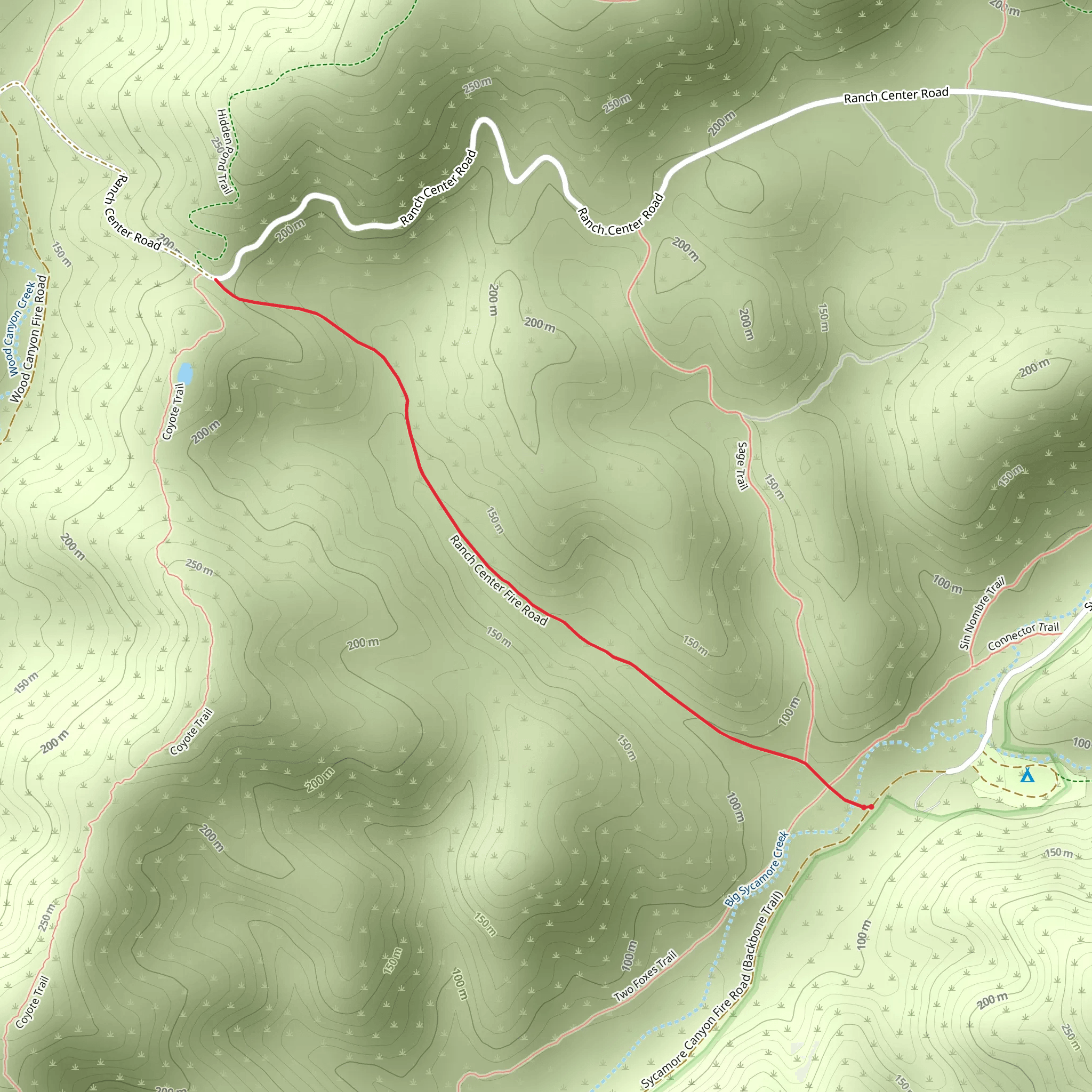 Ranch Center Fire Road Trail mobile static map