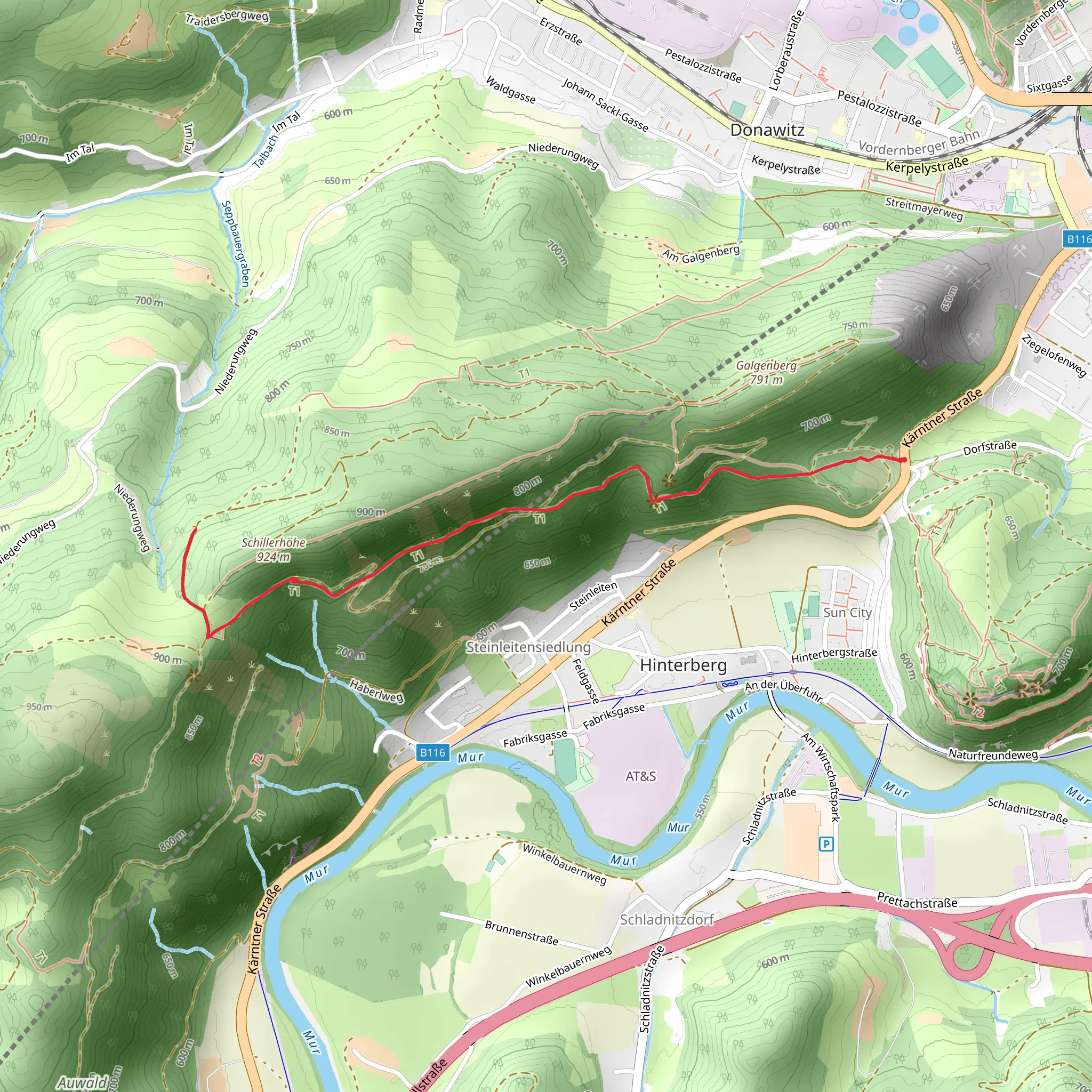 Leoben Nature Trail via Iron Man Trail mobile static map