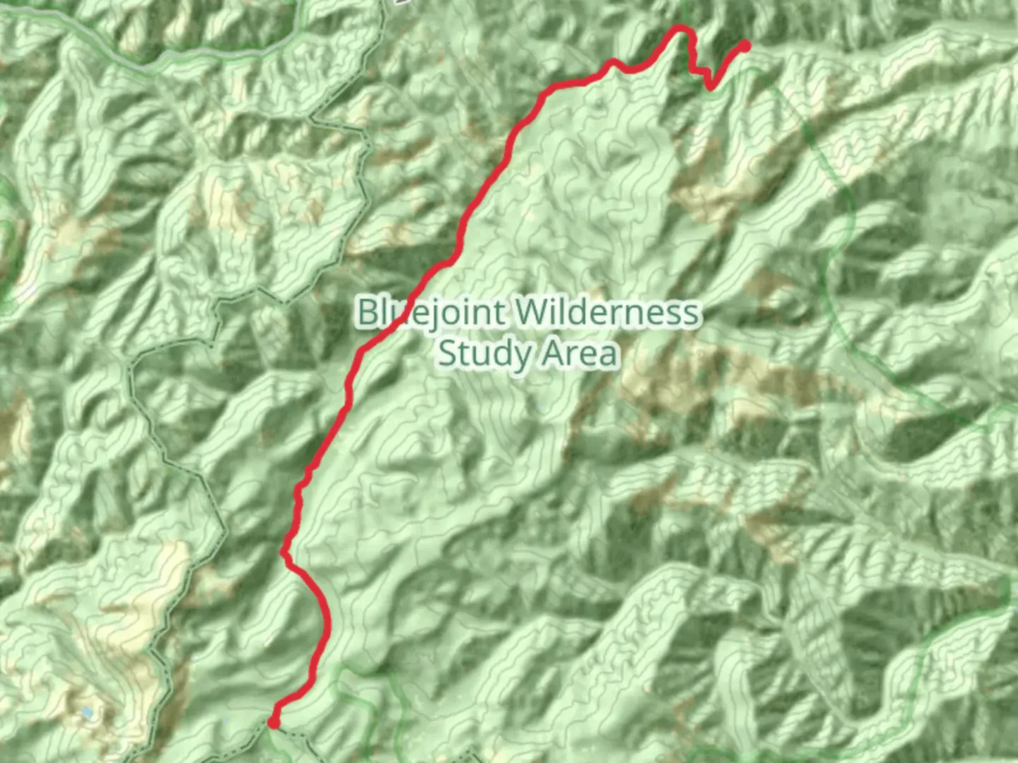 An image depicting the trail Blue Joint Trail and its surrounding area.