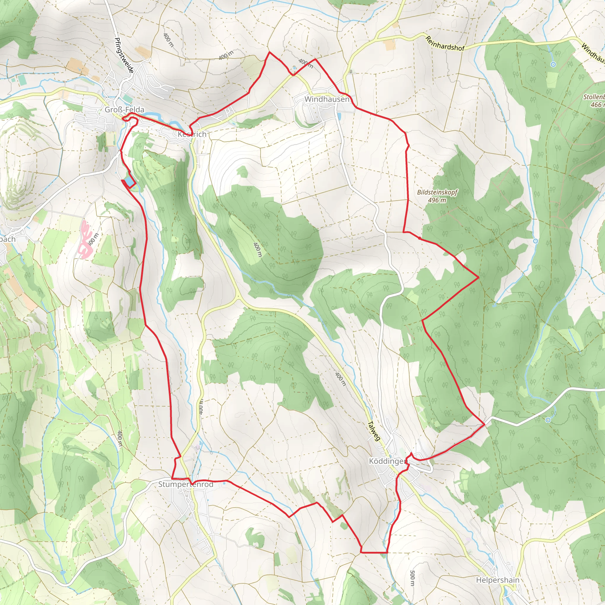 Windhausen and Koddingen Loop mobile static map