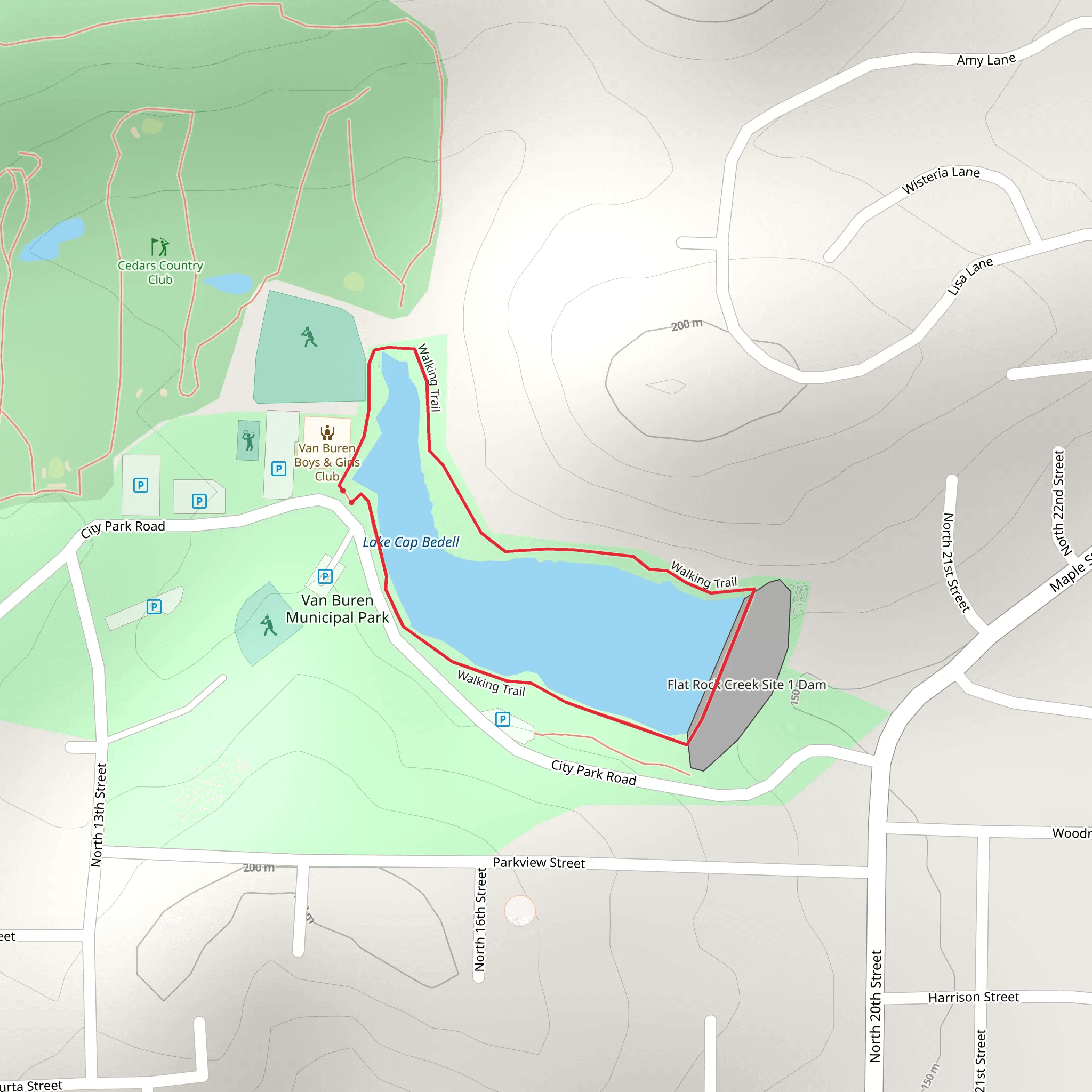 Lake Cap Bedell Loop mobile static map