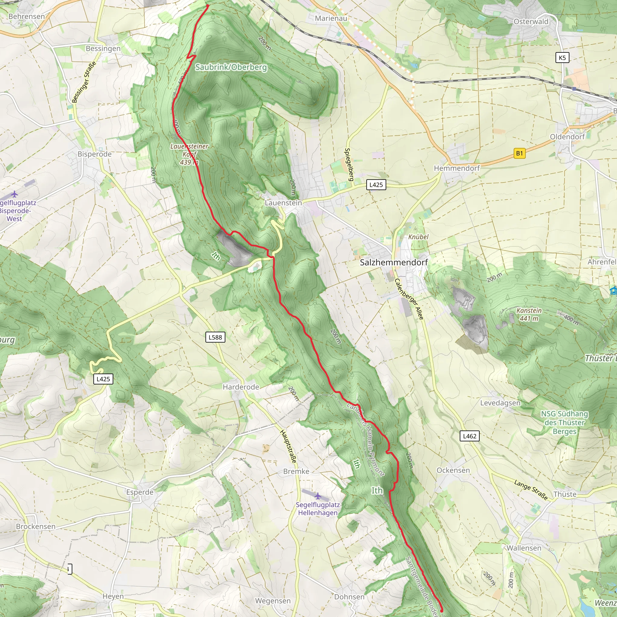 Coppenbrugge to Dohnser Wald Walk mobile static map