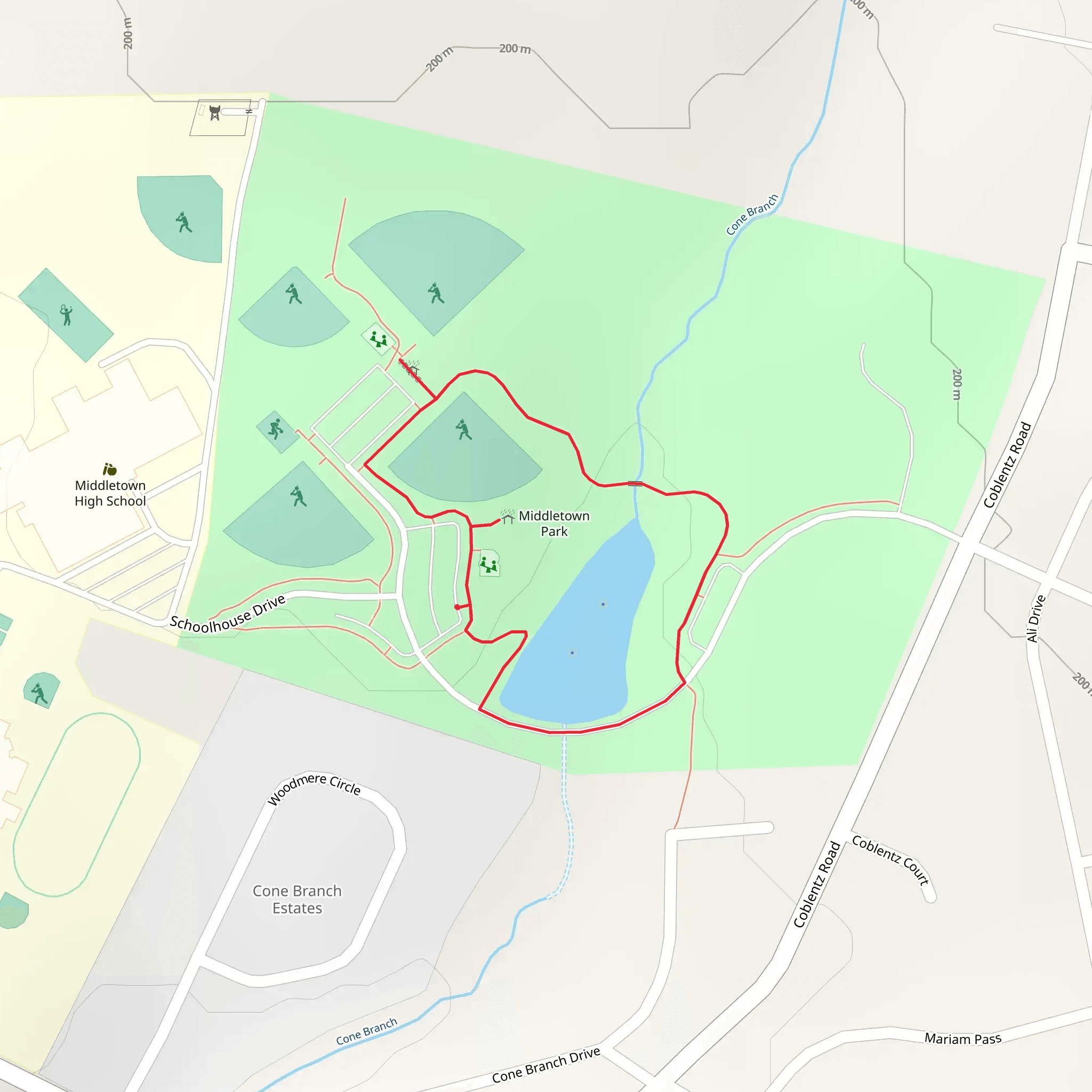 Cone Branch Loop mobile static map