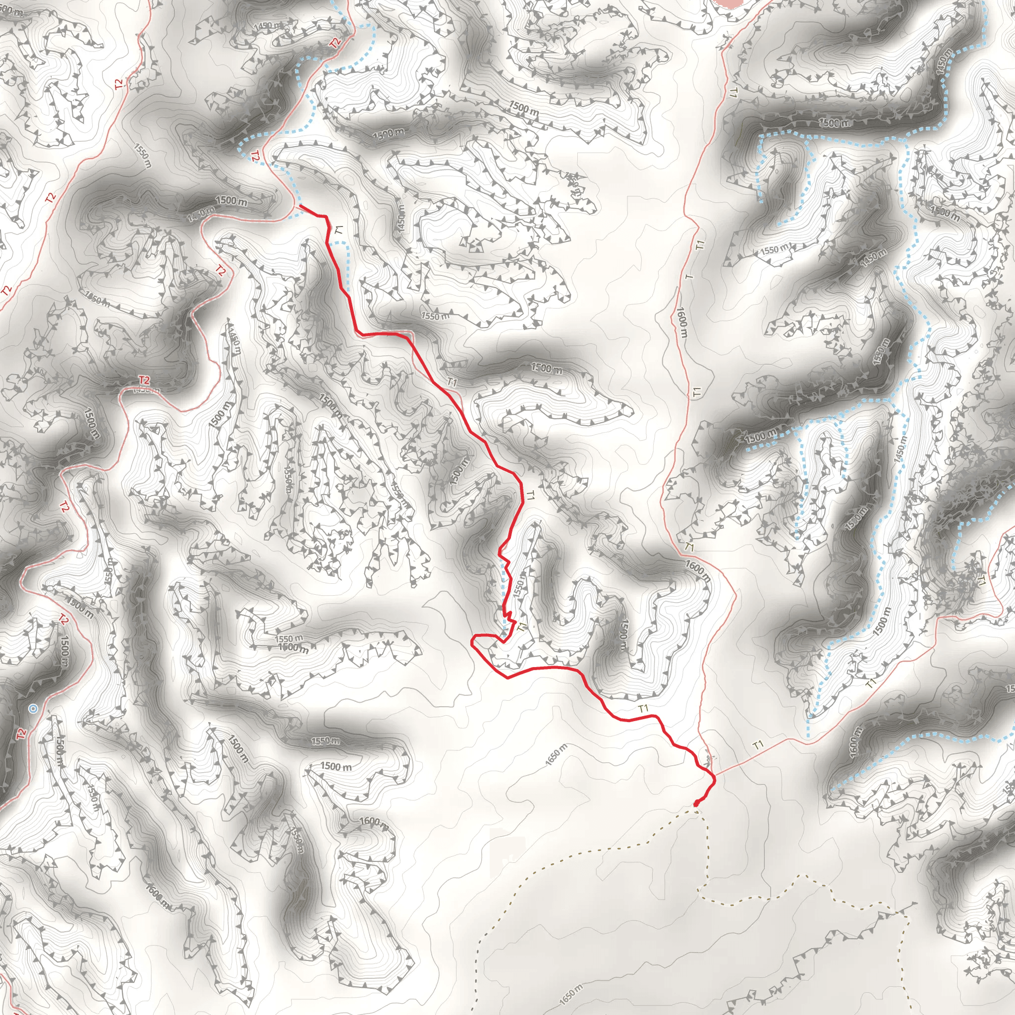 Chimney Rock to Plug Trail mobile static map